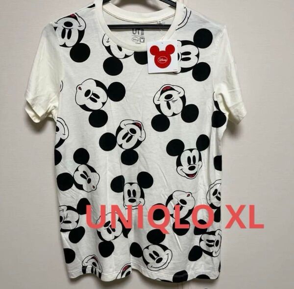 ユニクロ ミッキーマウス 総柄 Tシャツ XL 新品 タグ付き