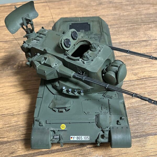 ウェザリング加工済TAMIYAタミヤ1/35西ドイツ軍GEPARDゲパルト対空戦車Made in Japan刻印_完成品_当時物