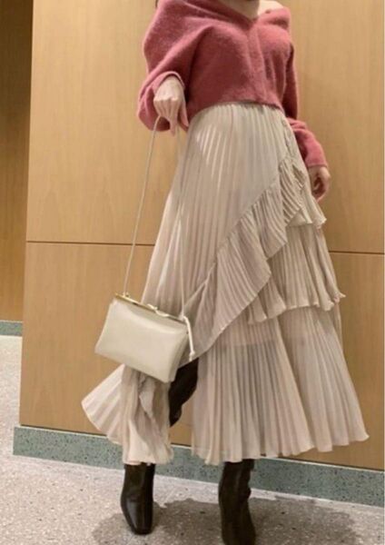 snidel シアーボリュームプリーツスカート