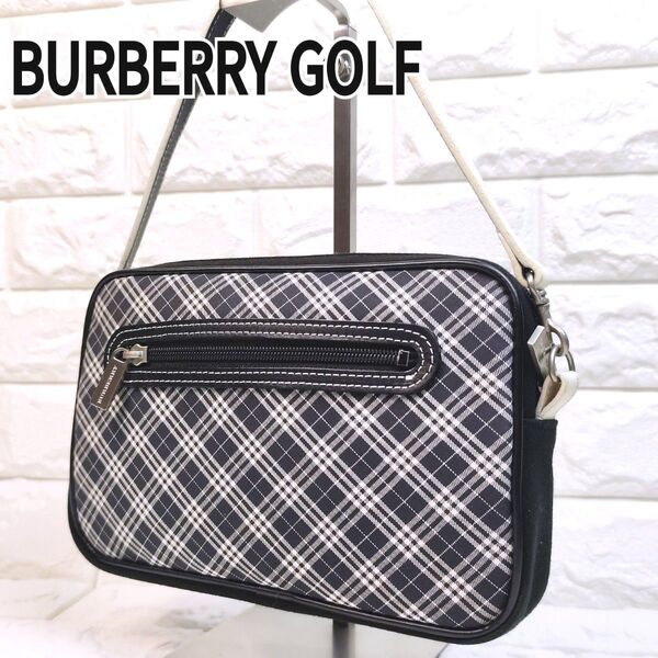 【極美品/希少】BURBERRY バーバリーゴルフ ワンショルダーバッグ ノバチェック ブラック 廃盤品 ショルダーバッグ