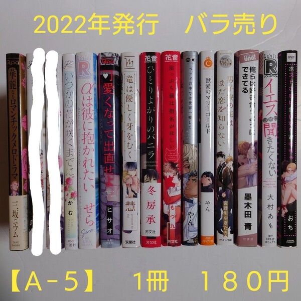 BLコミック バラ売り【A5】 1冊180円 (送料+手数料は別途) 2022年発行