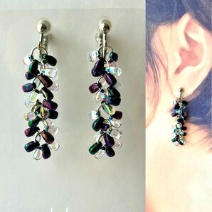 no.1586 ハンドメイド☆ミニドロップのイヤリング(ピアス)