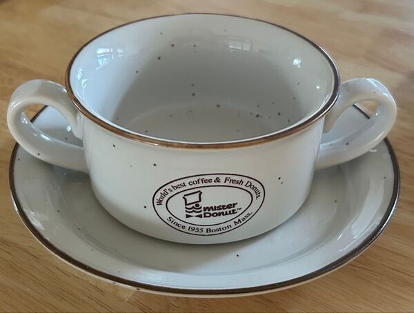 ミスタードーナツ ミスド レトロ 旧ロゴ 陶器製スープカップ スープマグ