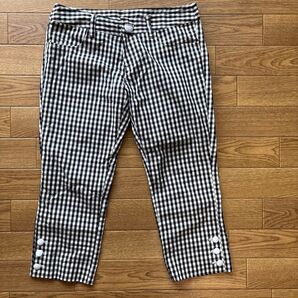 レディース ギンガムチェック 七分丈パンツ クロップドパンツ W61