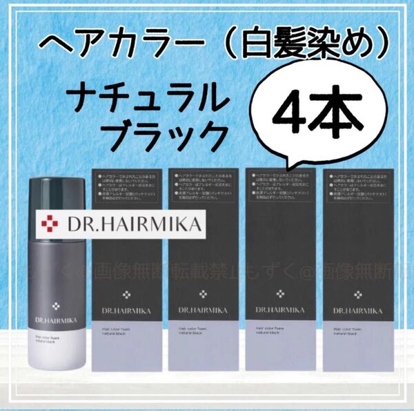 DR. HAIRMIKA ドクターヘアミカ 白髪染め ナチュラルブラック 4本 男女兼用 ヘアーカラーフォーム