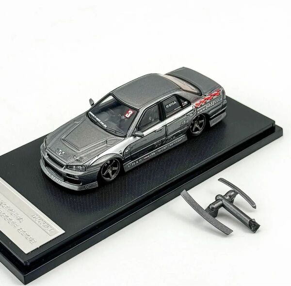 【新品未開封】Mortal model 1/64 日産 スカイライン BLITZ ER34 URAS K5-660R グレー