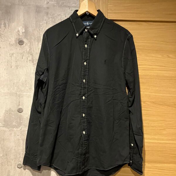 POLO RALPH LAUREN ポロ ラルフローレン ポニー刺繍 サイズM 長袖シャツ ブラック