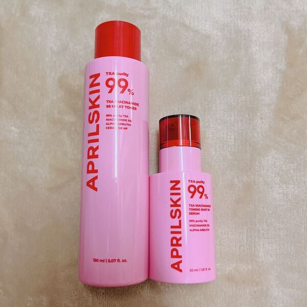 エイプリルスキン APRILSKIN TXA99ミルキートナー&TXAトーニングショット99セラム