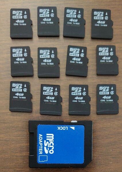 microSDカード 4GB 12枚 + アダプター