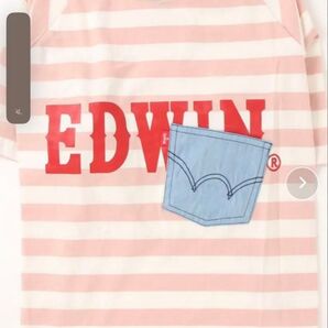 【ピンク】【試着品半額SALE】EDWIN/デニムポケットボーダーTシャツ 大型犬Sサイズ