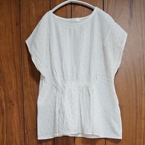 シューラルー フレンチカットソー 刺繍 白 L