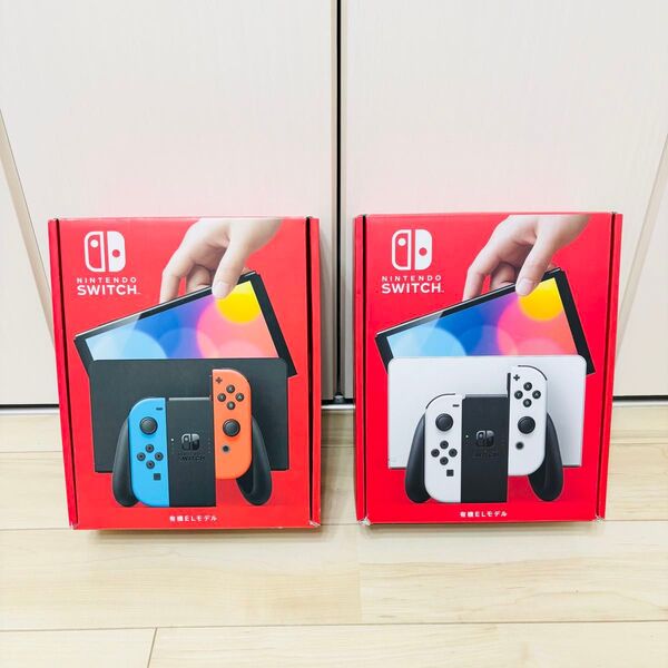 【未使用】2台セット 有機EL Nintendo Switch ニンテンドースイッチ 本体 ネオン ホワイト