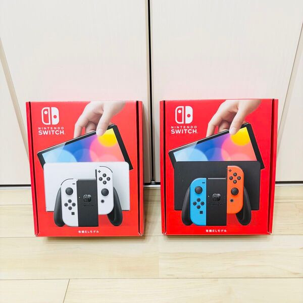 【未使用】2台セット 有機EL Nintendo Switch ニンテンドースイッチ 本体 ネオン ホワイト