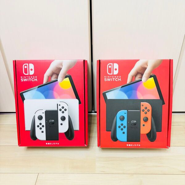 【未使用】2台セット 有機EL Nintendo Switch ニンテンドースイッチ 本体 ネオン ホワイト