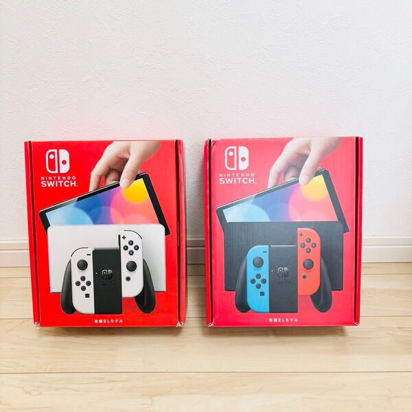 【未使用】2台セット 有機EL Nintendo Switch ニンテンドースイッチ 本体 ネオン ホワイト
