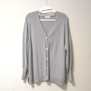 Vネック サマーカーディガン グレー