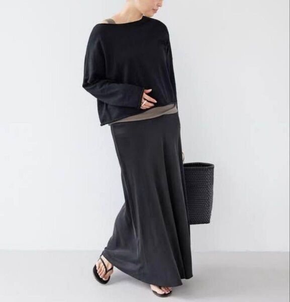 美品 ドゥーズィエムクラス Cu/R Maxi スカート マキシ EVERYDAY I LIKE. ロングスカート ブラック