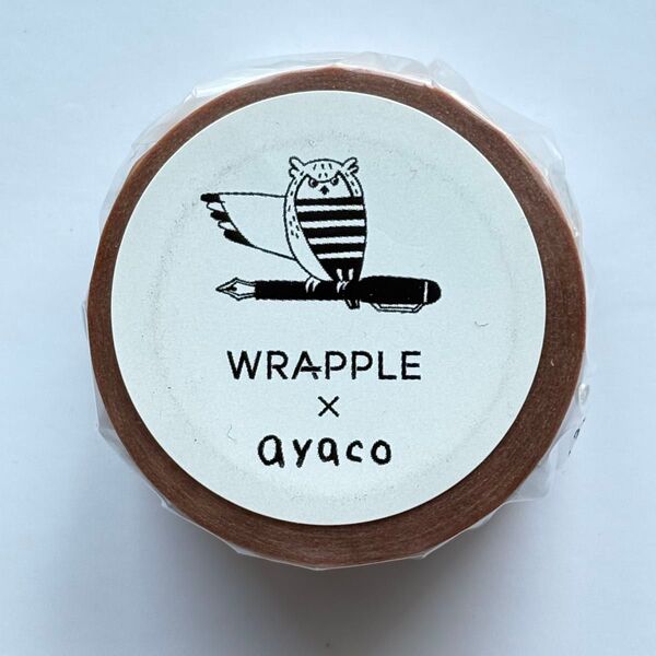 WRAPPLE × ayaco マスキングテープ ayacoのふくろう 1個 マステ シモジマ ラップル カモ井製