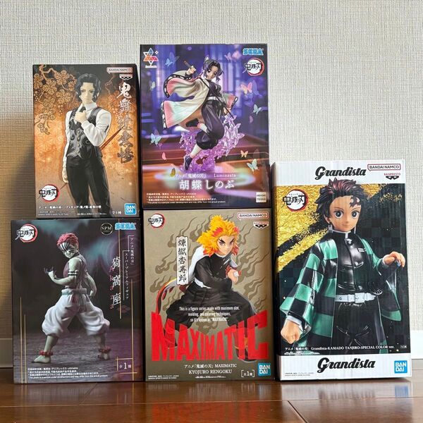 鬼滅の刃 フィギュアセット 竈門炭治郎 煉獄杏寿郎 猗窩座 鬼舞辻無惨 胡蝶しのぶ