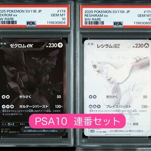 《PSA10 鑑定品 連番》ゼクロムex レシラムex BWR sv11B sv11W ポケモンカード