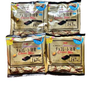 折り紙1枚と明治チョコレート効果 86% 42枚入り 4袋 まとめ売り