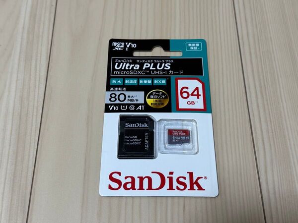 Ultra PLUS SDSQUBC-064G-JB3CD 64GB SanDisk microSDXC UHS-Iカード