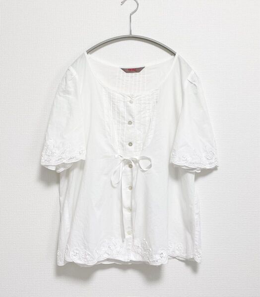 PINK HOUSE ピンクハウス レースフリル 半袖ブラウス