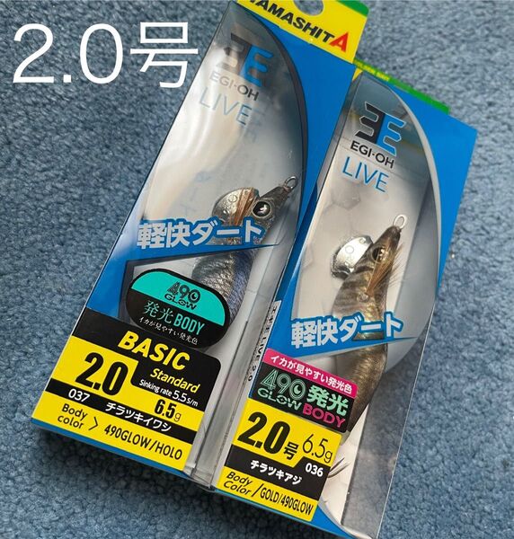 ヤマシタ エギ王ライブ2.0号 チラツキイワシ チラツキアジ 新品 送料無料