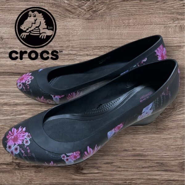 クロックス CROCS リナウェッジ ウィメン Lina Wedge 花柄 パンプス