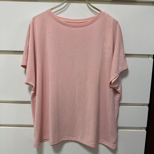 未使用品 ユニクロ エアリズム カットソー tシャツ ピンク 半袖トップス ゆったりめ
