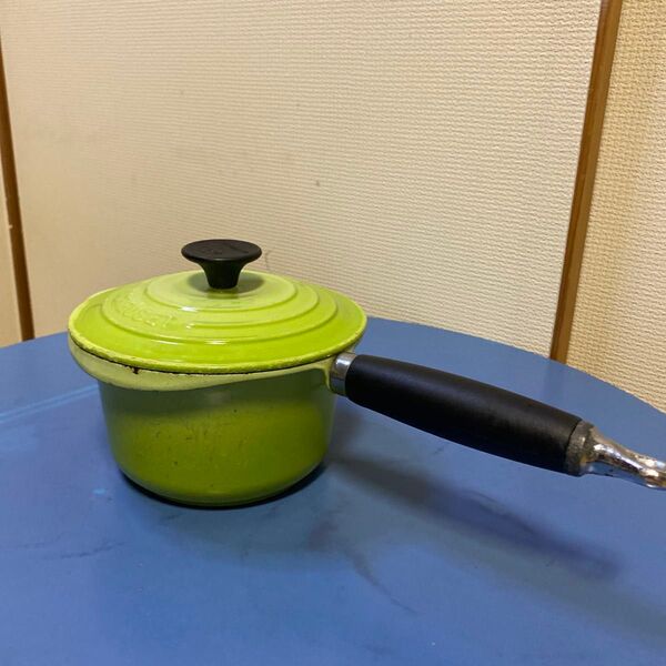 LE CREUSET緑色 鋳鉄 片手鍋 小型LE CREUSET ソースパン