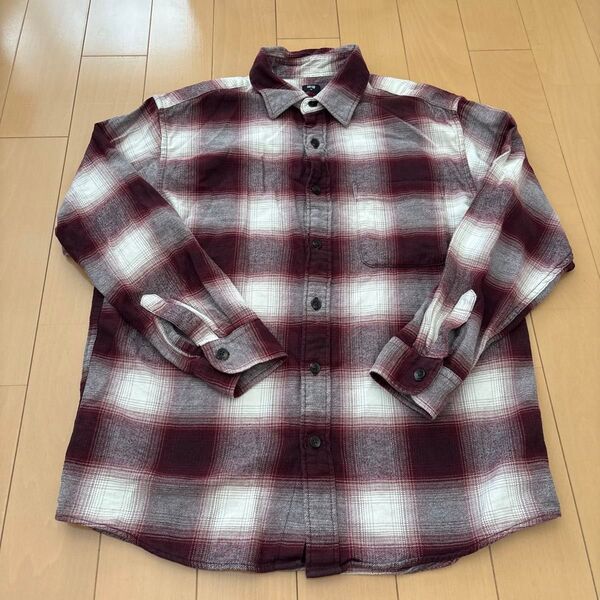 #お買い得#ユニクロ 長袖ネルシャツ コットン100可愛チェック柄登山旅行ハイキングなどにユニセックスOK