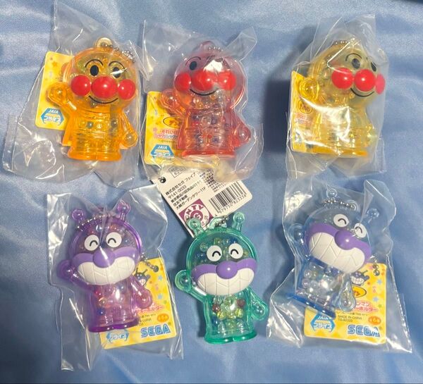 【コンプリートセット】 それいけ!アンパンマン シャカシャカクリアキーホルダー アンパンマン バイキンマン 6色セット