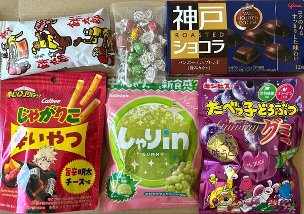 お菓子詰め合わせS1 しゃりinグミ たべっ子どうぶつグミ じゃがりこ辛いやつ 神戸ローストショコラ オールシーズンチョコ 餅太郎