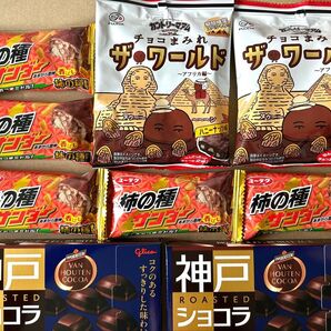 お菓子詰め合わせXX チョコまみれザワールド2個 神戸ローストショコラバンホーテンブレンド2箱 柿の種サンダー5個