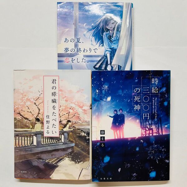 小説 3冊セット あの夏、夢の終わりで恋をした。 冬野夜空 君の膵臓をたべたい 住野よる 時給三〇〇円の死神 藤まる
