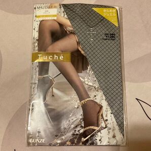 未開封 グンゼ Tuche ガータークロス きらめきジュエル ブラック ストッキング パーティー セクシー 美脚 黒 M-L