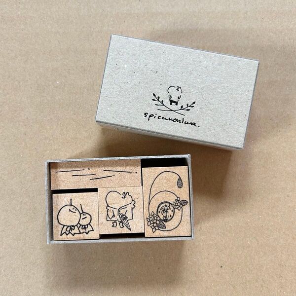 【spicaの庭】muuちゃんのはんこ(6月の雨の日セット)