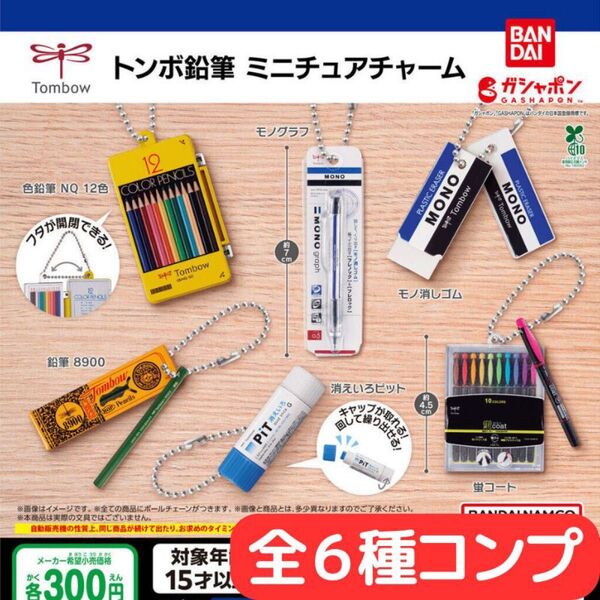 トンボ鉛筆 ミニチュアチャーム 全6種 コンプ