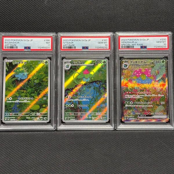 PSA10 PSA9 3連番 フシギダネ フシギソウ フシギバナ AR SAR ポケモンカード 151
