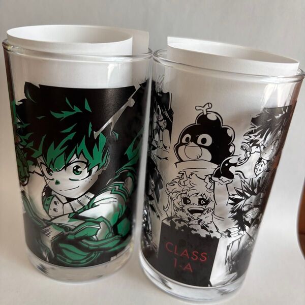 僕のヒーローアカデミア ヒロアカ グラス コップ ガラスコップ 2個セット 緑谷出久 デク 1-A 一番くじ