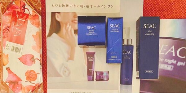 SEAC オールインワンゲル シーク 朝用オールインワンゲル 夜用オールインワンゲル ジェルクレンジング ポーチ セット
