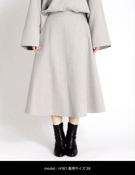 スカート DRESSLAVE 38 M グレージュ フレアスカート ドレスレイブ 無地 膝丈 グレー ベージュ グレイッシュ