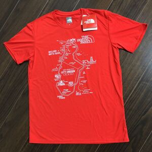 新品タグ付 Mサイズ ノースフェイス Tシャツ ランニング マップ The North Face NT11380 アウトドア トレッキング キャンプ 赤の商品画像