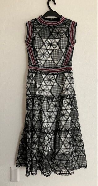 ヴィヴィアンタム vivienne tam パワーネットロングワンピース レース 38