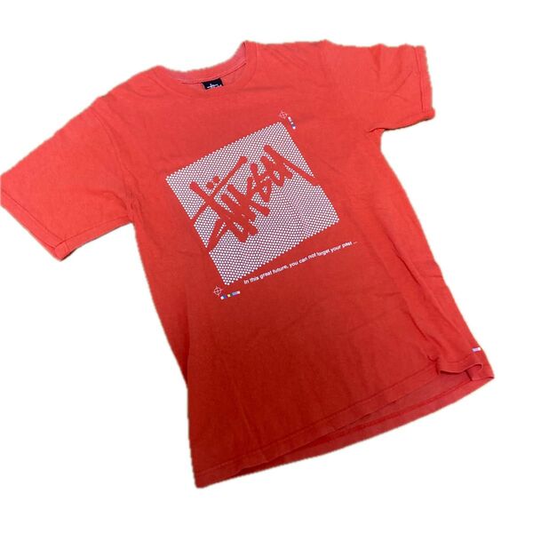 stussy tシャツ メキシコ製 デカプリント 黒タグ ステューシー ユニセックス