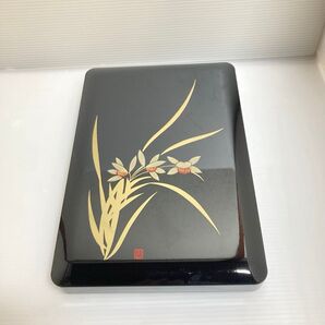 蘭蒔絵 硯箱/備品付 未使用 6箱セット/ 筆、墨、水差し、硯石付/文箱 漆器 小物入れ 手紙 手文庫 コレクション レター
