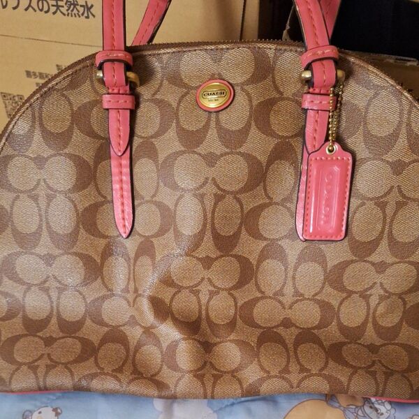 COACH ハンドバッグ シグネチャー ピンク