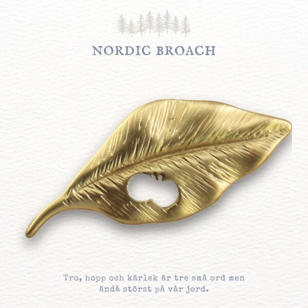 Nordic broach 北欧風 ブローチ リーフ ちょうちょ マットゴールド ミナペルホネンお好きな方へ