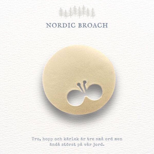 Nordic broach 北欧風 ブローチ ストーンちょうちょ マットゴールド ミナペルホネンお好きな方に